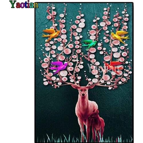 Animal Colorful Deer Abstract Birds 5d Diy diamond painting full round/square drill mosaic diamond stitch diamond embroidery