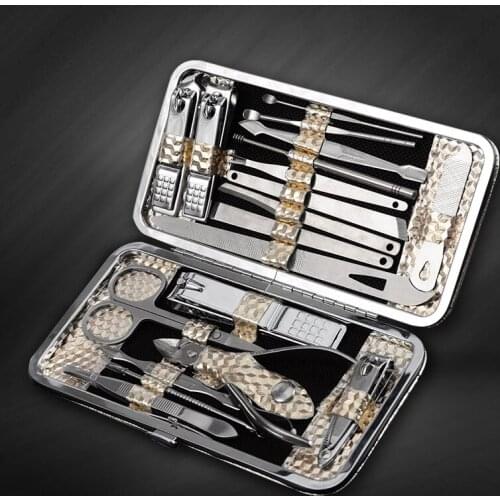 1Set Stainless Steel Nail Clippers Set Professional Scissors Suit With Box Trimmer Grooming Manicure Cutter Kits For Nail Tools