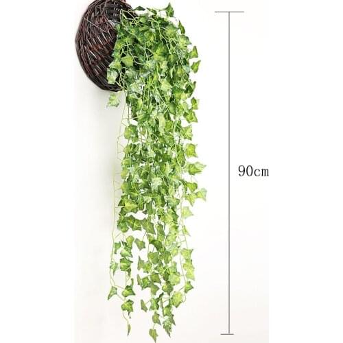 1PC Green Garden Ivy Decor Artificial Fake Hanging Vine Plant Leaves Rattan Wall Hanging Ivy Leaves Plants Home Decoration