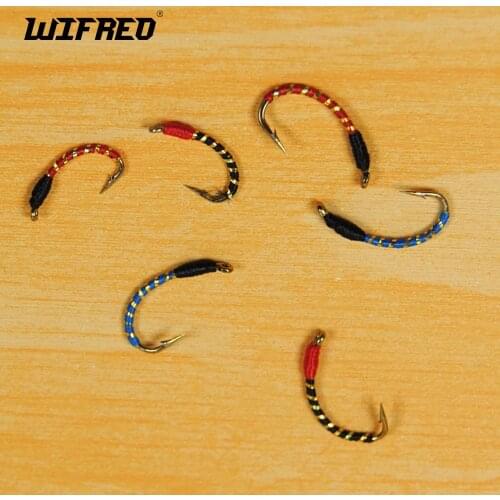 [10PCS] #12 #10 #14 Red Black Blue Buzzer Nymph Fly for Trout Fishing / Saltwater Sabiki Rig Making Baits / Hegene Lure Hooks