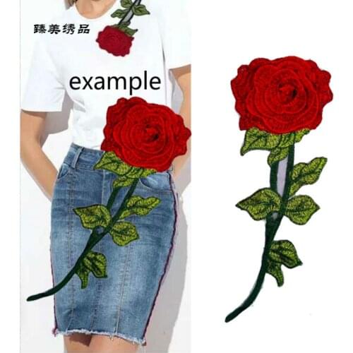 10pcs/lot Large 3D Lace Rose Flower Embroidery Patches for Women Dress Shirt Clothes Garment Accessories