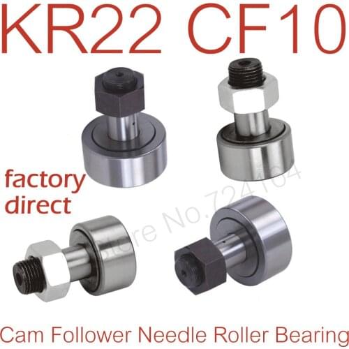 10PCS High precision KR22 CF10 track needle roller bearing, Stud Type Cam Follower Roller Bearings curve roller bearings
