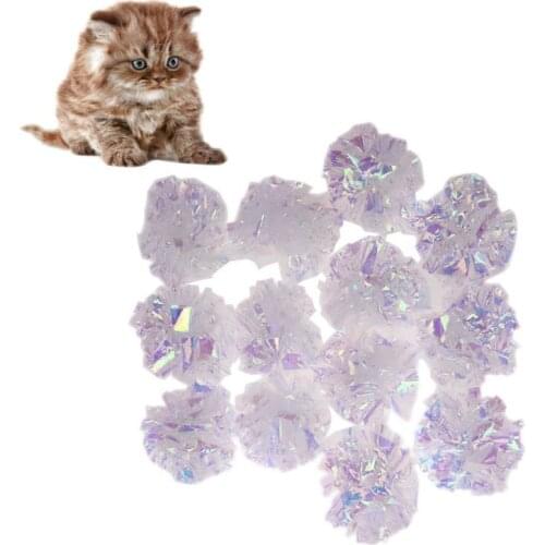 12 Pcs/ Lot Pet Cat Sound Flower Ball Supplies Pet Color Paper Flowers Balls Toy For Cats Funny Toys