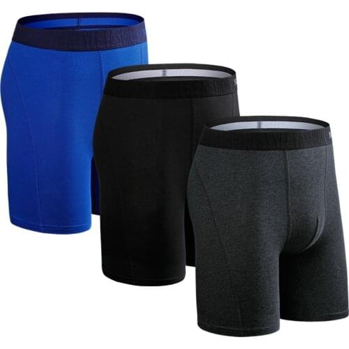 3pcs Long Mens Panties Lots Cotton Boxers Man Underware Sexy Mens Underpants Family Boxershorts Boxer For Male Shorts Calecon