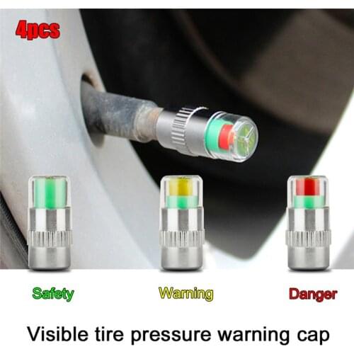4PCS 2.4Bar Car Auto Tire Pressure Monitor Valve Stem Caps Sensor Indicator Alert Diagnostic Tools Kit
