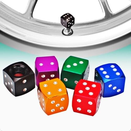 4 X Funny Universal Automobiles & Motorcycles Accessories Wheel Fashion Fun Dice Valve Nozzle Cap Covers Fiets Ventieldopjes