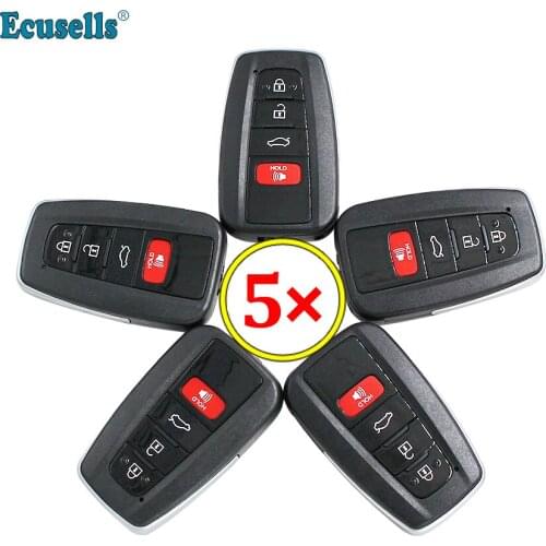 5pcs/lot 4 buttons Replacement Smart Remote Key Shell Case Fob 4 Buttons for Toyota C-HR RAV4 Prius Camry Avalon 2018-2019