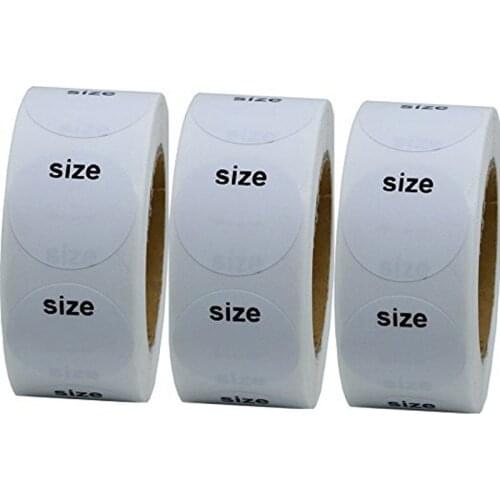 50-500pcs 1inch Labels Sticker Round Clothing "size" Stickers Scrapbooking Adhesive Labels For Apparel Retail