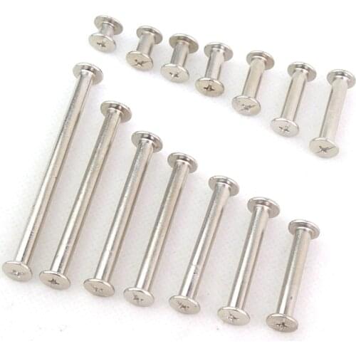 50PCS Nickel plated rivet book butt screws M5 serials multiple sizes photo album rivets NEW wholesale price