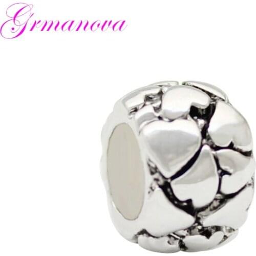 European and American fashion charm beads round love amulet original brand design jewelry Fit Pandora Bracelet Necklace