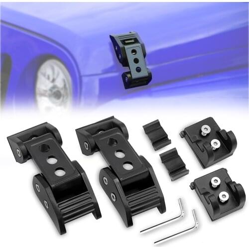 Black Stainless Steel Latch Locking Hood Catch Kit for Jeep Wrangler JK JKU 2007-2018