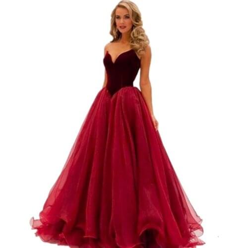 Wine Red Long Evening Dress Lebanon Celebrity dress red carpet Sweetheart Prom Dress Long Party Gown vestidos de festa vestido