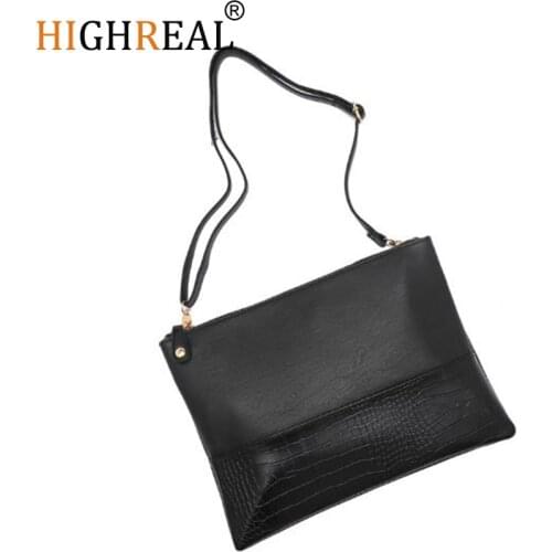 Men Leather Day Clutch Envelope Hand Bag Alligator Patchwork Business Male Bags Vintage Soft Large Office Wallet For Phone