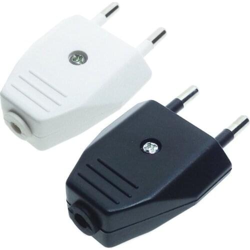 1 PCS European EU CEE 7/16 Type C Rewireable Power Plug for Table Lamp and Floor Lamp Black Color 2.5A 220V