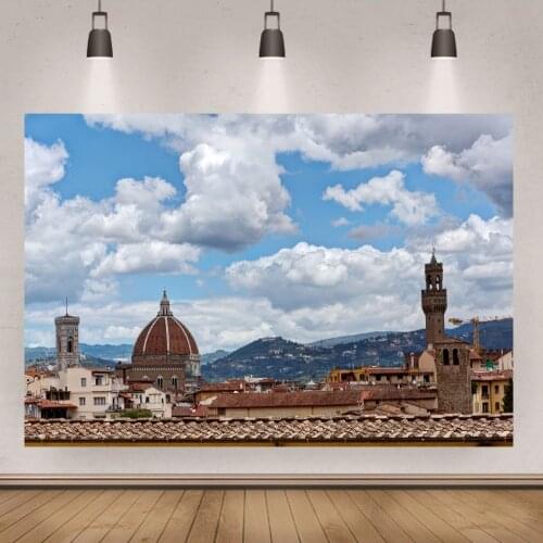 Blue Sky City Classical Architecture Scenery Photography Backgrounds Customize Name Banner Studio Art Shooting Backdrops