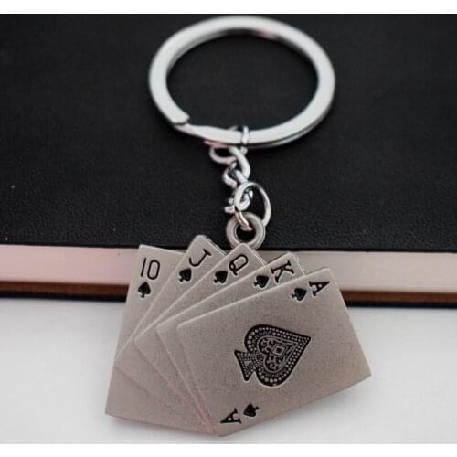Playing Cards Poker Key Rings Sports Keychain Key Car Key Accessories Christmas Gift For Friends