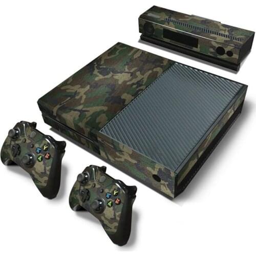 Camouflage Game Cosole Decal Skin Stickers For Xbox One Console Vinyl Skin+2PCS Controller Stickers