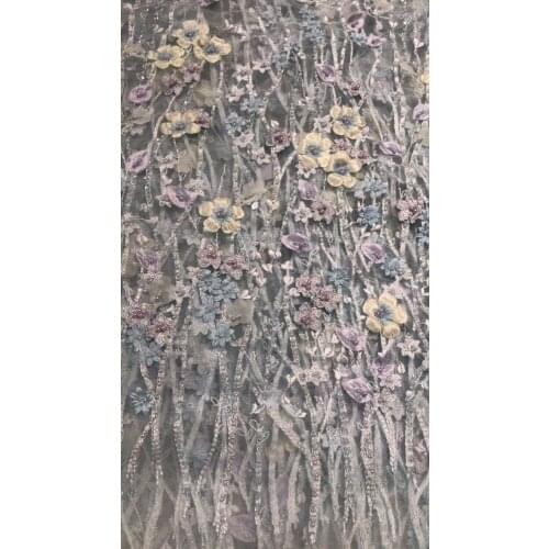 Embroidered net Lace Fabric with S-51125 for bridal dress hot selling Nigerian french net Lace fabric
