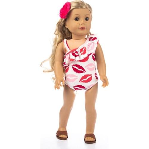 Doll Clothes Baby New Born Fit 18 inch 43cm One-character shoulder Unicorn Love Valentines Day watermelon Doll Accessories 010