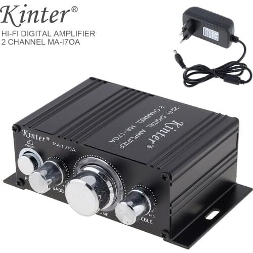 MA-170A 2CH Hi-Fi Car Audio Power Amplifier FM Radio Player Reverberation Function MP3 FM USB SD DVD Microphone Phone APP