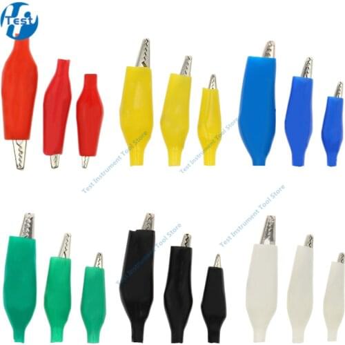 20 Pcs 28MM Black Red Soft Plastic Coated Testing Probe Mini Alligator Test Clips
