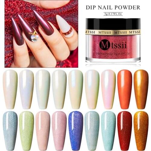 Mtssii 10g Dip Nail Powder Shimmer Pearly Shell Powder Natural Dry Colorful Pigment Dust For Nail Art Dipping System Luquid