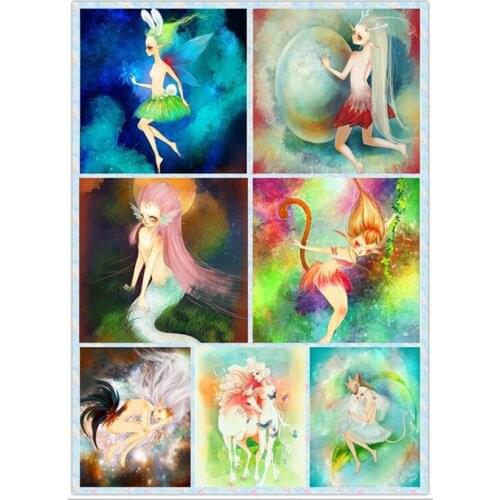 New Arrivals Zodiac Elf Girl 5D DIY Full Round Diamond Painting Cross Stitch 3D Embroidery Rhinestone Mosaic Home Decor Y1690