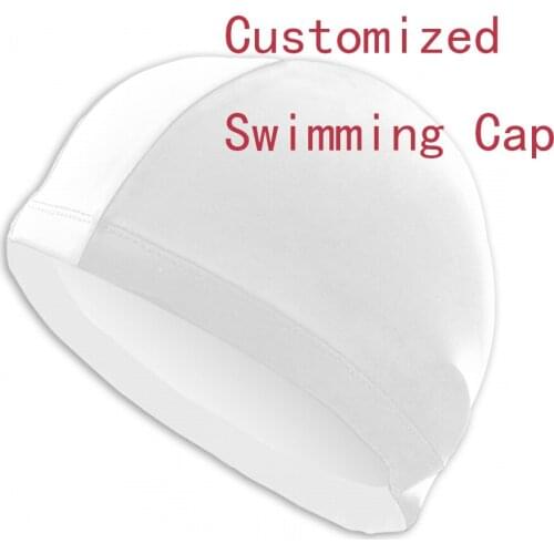 Customized Caps Adult Stretchable High Elastic Comfortable Protection Swiming Bathing Hat DIY LOGO/TEXT/IMAGE