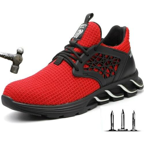 Luxury Mens Work Shoes Boots Breathable Non-slip Safety Shoes Wear-resistant Protective Indestructible Shoes