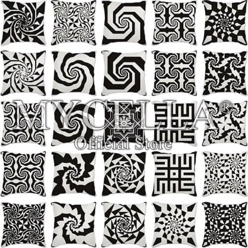 Geometric Cushion Covers black Linen Throw Pillow Case Bed Decorative Pillows Sofa Canvas Party DIY Decorations Pillowcover