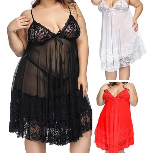 Sexy lingerie European and American sexy nightdress, sexy suspender skirt, plus size fat MM pajamas, sexy lingerie for women