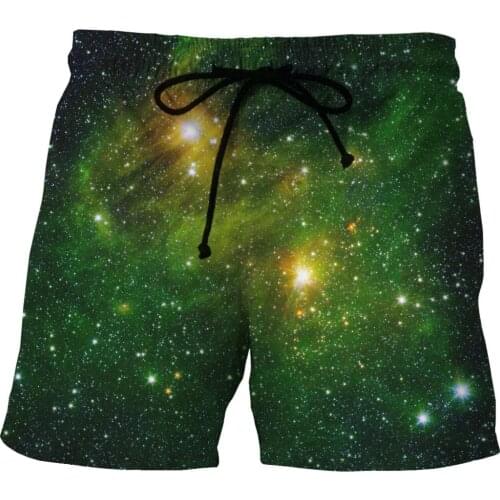 LOVE SPARK Unisex Mens Womens Sports Shorts 2017 Green Galaxy Print Boys Jogging Bodybuilding Punk Summer Shorts