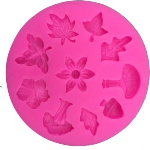 Tree leaves flower shape fondant silicone mold kitchen baking chocolate pastry candy making cupcake lace decoration tool FT-0076