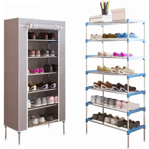 Modern Shoe Rack Non-woven Dust-proof DIY Hanging Curtain Shoe Rack Assemblable Shoes Cabinet Large Capacity Storage Shelf