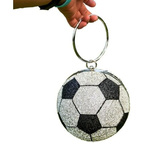 DAEYOTEN Top Quality Luxury Soccer Handbag Crystal Evening Bags Rhinestone Women Shoulder Bag Lipstick Fashionable Purses ZM0861