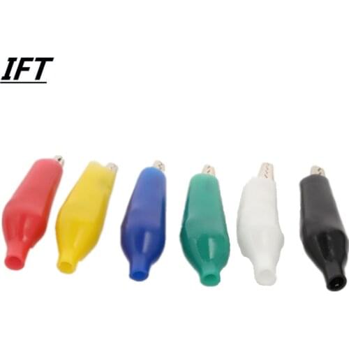 10pcs 3.5CM Insulation Boot Metal Alligator Clip Electric Test 35MM Lead colorful small crocodile clamp