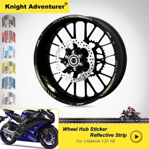12 X New Sale Reflective Motorcycle decals Wheels Rim Motorbike Motorcycle Stickers decoration Styling For YAMAHA YZF r6 YZF-R6