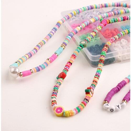3200 Pcs Clay Beads 6mm 20 Colors Flat Round Polymer Clay Spacer Beads w/Pendant