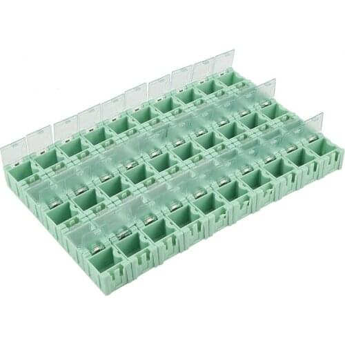 50Pcs SMT SMD Electronic Component Container Storage Boxes Electronic Components Self-Locking Buckle Boxes Mini Storage