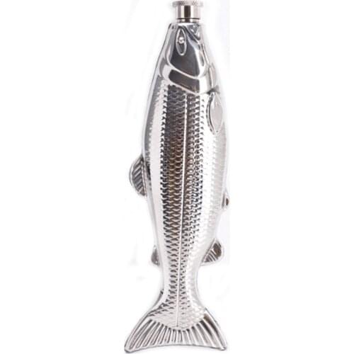 50LB Trout-Fish-Shape Hip Flask 4oz Alcohol Bottle With Funnel Mini Pocket Flask Stainless Steel Party Drinkware For Outdoor