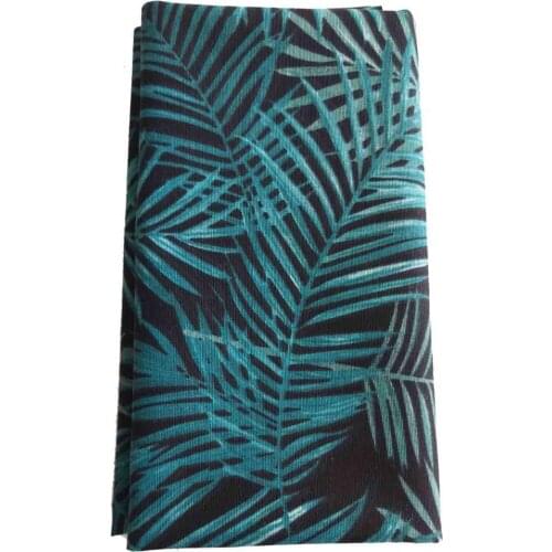 90x50 cm Duck Fabric For Lining Dark Green Leaf Pattern