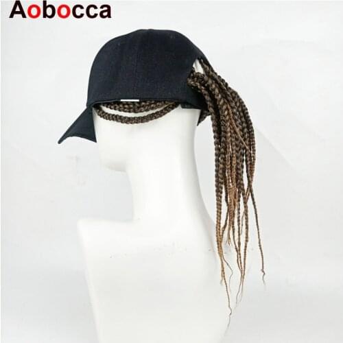 Aobocca Dirty Braid Wig Hat Female Fashion Summer Hip Hop Braid Wig Male Headwear Style Finished Product Hat Hair Extension
