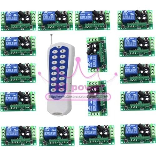 Wireless Remote Control 12V RF Remote Switch 12V 10A 1CH Transmitter with Receiver 315Mhz/433Mhz