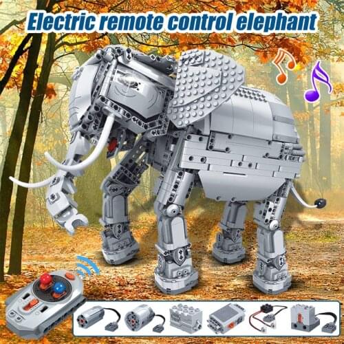 1542pcs Toys Creator Remote Control Machinery Building Blocks Technic RC Elephant Animal Electric Bricks Toys For Children
