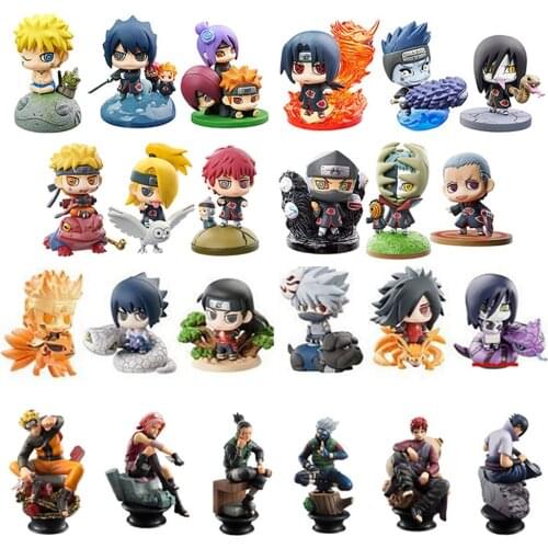 Shippuden Anime Model Naruto Figurine Sasuke Gaara POP Action Figure PVC Statue Decoration Doll Hand-made Collectible Toy gifts