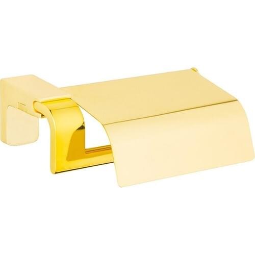 Eym Premium Series Bathroom Wc Toilet paper holder With Lid Gold