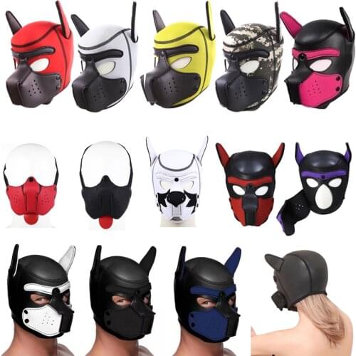 Fetish Puppy Play Dog Hood Mask,Bdsm Bondage Slave Pet Roleplay Party Pup Mask,Erotic Hood,Removable Muzzle Mask,Couple Sex Toys