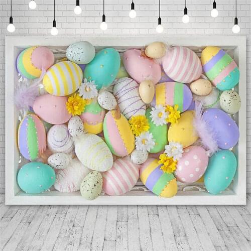 Avezano Photography Backdrops Happy Easter Egg Spring Flowers Feather Backgrounds Photo Studio Photozone Photophone Decor Props
