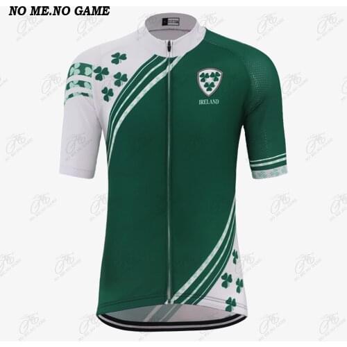 IRELAND flag cycling jersey men Dark Green cycling clothing road bicycle Jersey Outdoor short sleeve mountain bike clothing