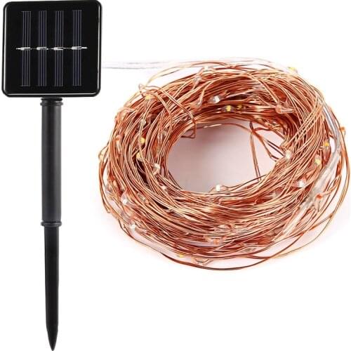 GZMJ LED Waterproof Solar String Lamp Fairy Light 10M 20M Copper Wire String Light Christmas Wedding Party Holiday Decor